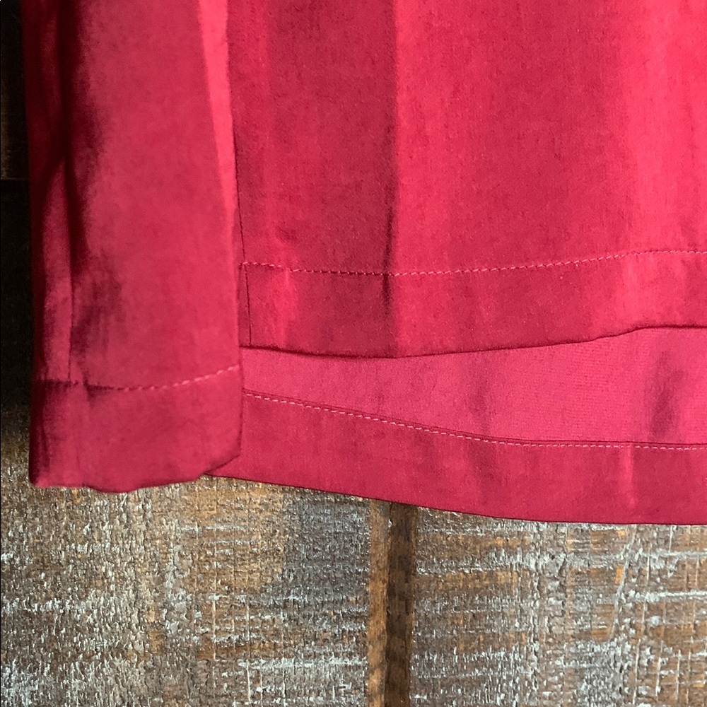 Chico’s womens burgundy blouse flowy drapey seems oversized size 00P - Picture 8 of 12